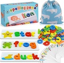 BEESTECH Alphabet ABC Learning Educational Toys for 2 3 4 5 Years Old Boys Girls, Wooden Puzzle Flash Cards Preschool Activity Letter Matching Games for Kids Toddlers