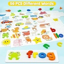 BEESTECH Alphabet ABC Learning Educational Toys for 2 3 4 5 Years Old Boys Girls, Wooden Puzzle Flash Cards Preschool Activity Letter Matching Games for Kids Toddlers