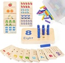 Wooden Montessori Number Blocks for Toddlers, Counting Peg Board for Kids Age 3 4 5,Preschool Learning Toys,Ideal for Kids 3 4 5 Years Old