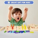 Wooden Montessori Number Blocks for Toddlers, Counting Peg Board for Kids Age 3 4 5,Preschool Learning Toys,Ideal for Kids 3 4 5 Years Old