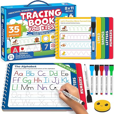 Preschool Learning Activities-Tracing Books for Kids Ages 3-5