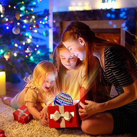 Flying Orb Ball with Dazzling Lights, Magic Hover Spinner, Cool Boomerang Drone, Floating Cosmic Globe