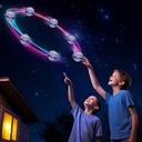 Flying Orb Ball with Dazzling Lights, Magic Hover Spinner, Cool Boomerang Drone, Floating Cosmic Globe