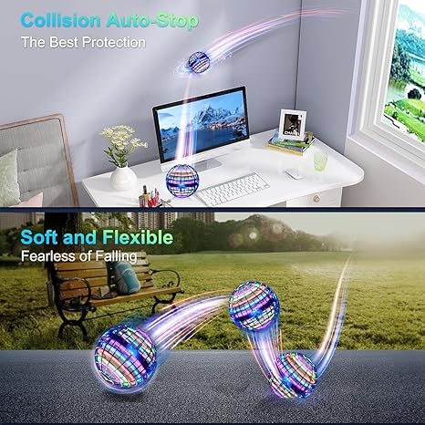 Flying Orb Ball with Dazzling Lights, Magic Hover Spinner, Cool Boomerang Drone, Floating Cosmic Globe