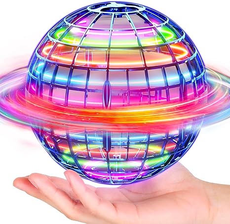 Flying Orb Ball with Dazzling Lights, Magic Hover Spinner, Cool Boomerang Drone, Floating Cosmic Globe