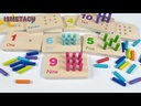 Wooden Montessori Number Blocks for Toddlers, Counting Peg Board
