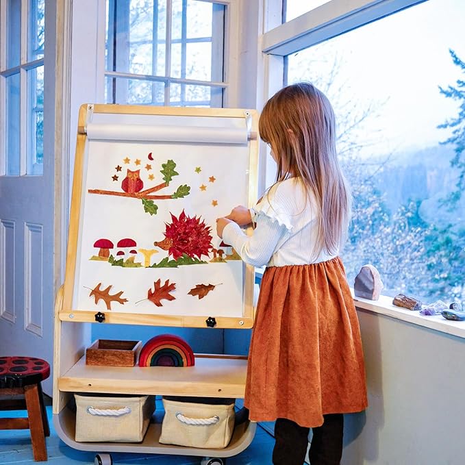 BanaSuper 3-in-1 Kids Art Easel with Wheels - Height Adjustable