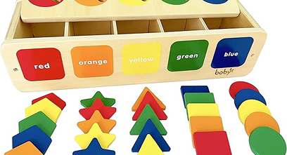 Dailyfunn Montessori Toys Color&Shape Sorting Learning Matching Box for Baby Toddlers